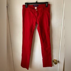 JW Maxx Red Jegging, Size Large, Low Rise, Straight Leg
